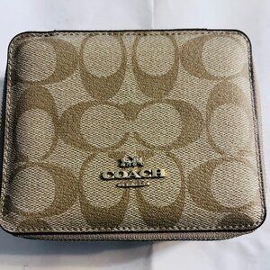 COACH Signature Leather Travel Jewerly Organizer